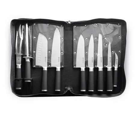 Promotivni set noževa, 9 komada, Hendi, Kurt Scheller Edition, oštrice od nehrđajućeg čelika visoke otpornosti, uključuje torbu 