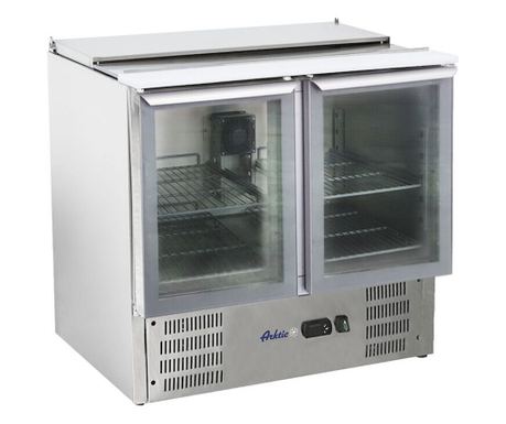 Hendi rashladni pult s 2 vrata i nagnutom površinom, 900x700x(V)860 mm