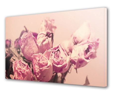 Dekoratívny obraz na stenu s dreveným rámom, 33 cm x 24 cm, kvetinový dizajn 1619