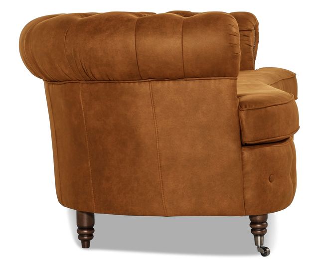 Извито канапе Chesterfield Deluxe, триместно, винтидж коняк,230x80x86cm