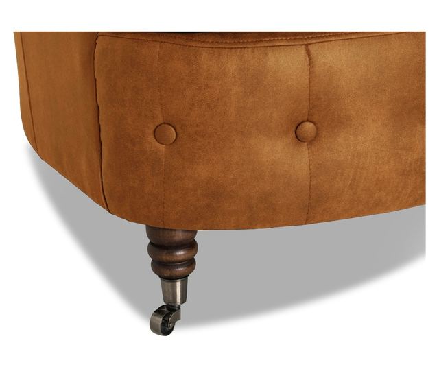 Извито канапе Chesterfield Deluxe, триместно, винтидж коняк,230x80x86cm