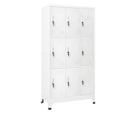 Ormarić s 9 pretinaca, čelik, 90 x 45 x 180 cm, siva
