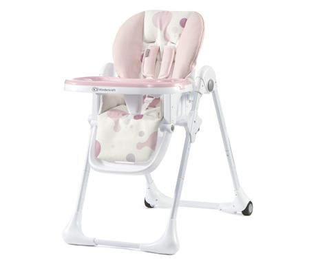 Stol za hranjenje KINDERKRAFT YUMMY zložljiv, roza
