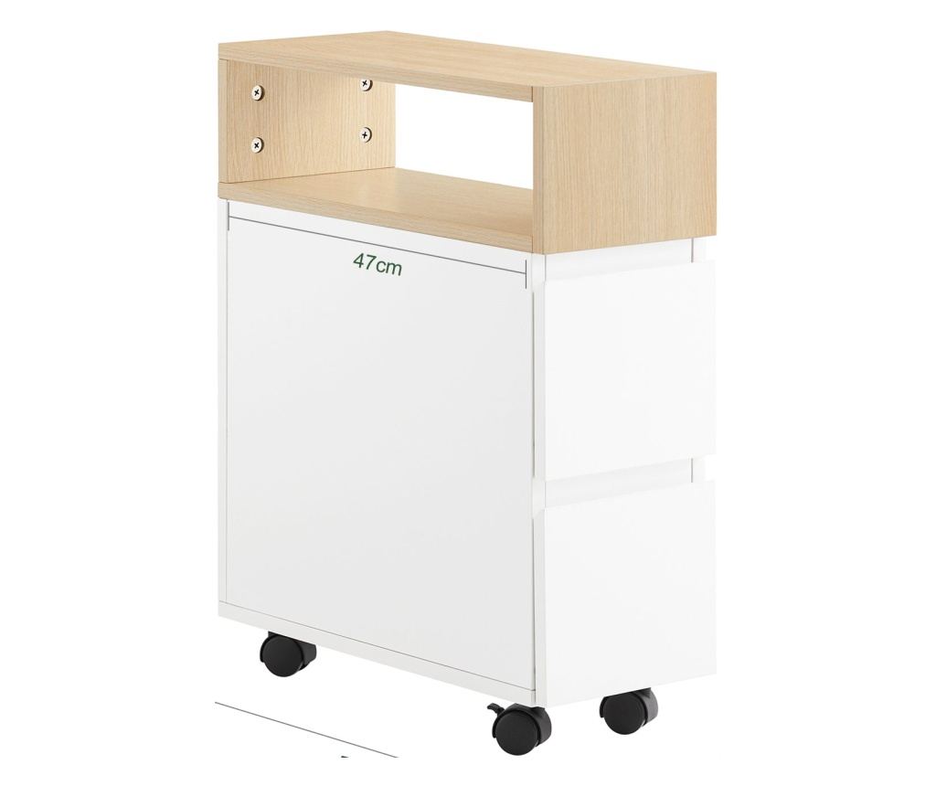 SoBuy υπουργικό συμβούλιο με τροχούς, βιτρίνεσ σαλονιού, χαμηλό υπουργικό συμβούλιο FBT155-WN - 3