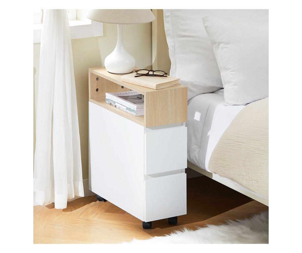 SoBuy υπουργικό συμβούλιο με τροχούς, βιτρίνεσ σαλονιού, χαμηλό υπουργικό συμβούλιο FBT155-WN - 10