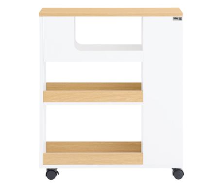 SoBuy Badrumsskåp Hörnskåp Smal hyllenhet med hjul BZR190-WN