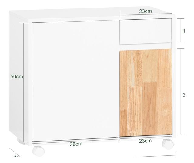 Wózek biurowy na kółkach z szufladą ASK04-WN