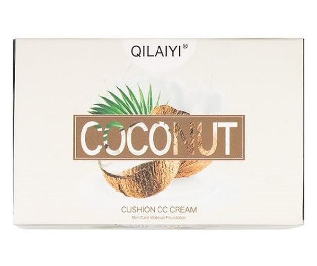 Foundation Air Cushion CC krém, smink, kókusz, 01 elefántcsont, 15 g, ecsettel