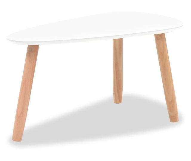 Set stolića za kavu, 2 komada, masivno drvo bora, bijelo