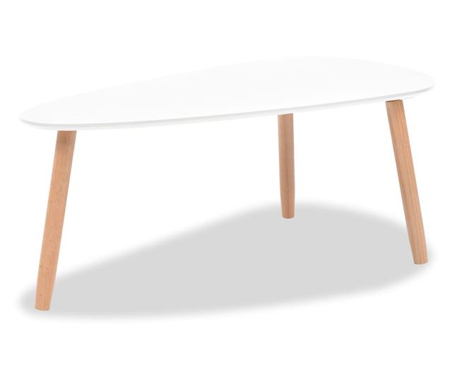 Set stolića za kavu, 2 komada, masivno drvo bora, bijelo