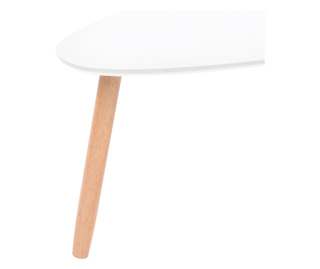 Set stolića za kavu, 2 komada, masivno drvo bora, bijelo