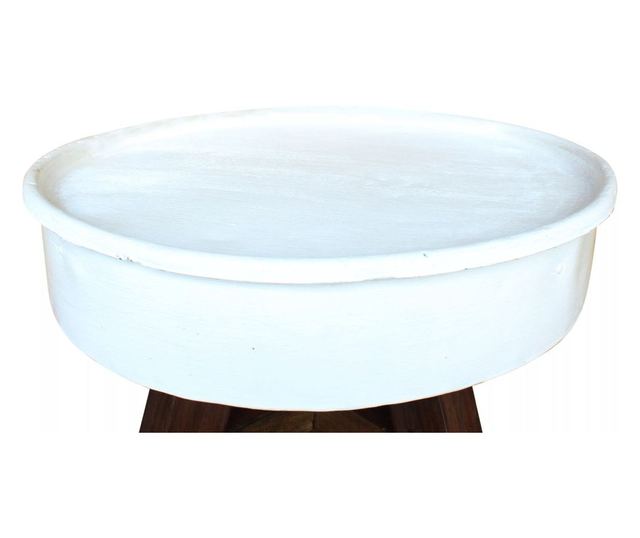 Stolić za kavu, bijeli, 60 x 45 cm, reciklirano masivno drvo