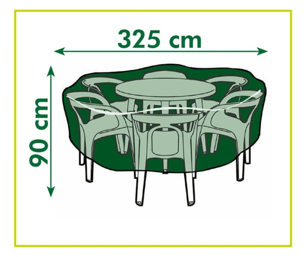 Nature Husă mobilier de grădină pentru mese rotunde, 325x325x90 cm - 3