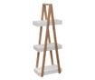 Raft pentru cu trei niveluri, MDF/ Bambus, 18 x 30 x 82 cm, Maro/ Alb
