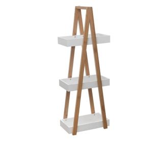 Raft pentru cu trei niveluri, MDF/ Bambus, 18 x 30 x 82 cm, Maro/ Alb