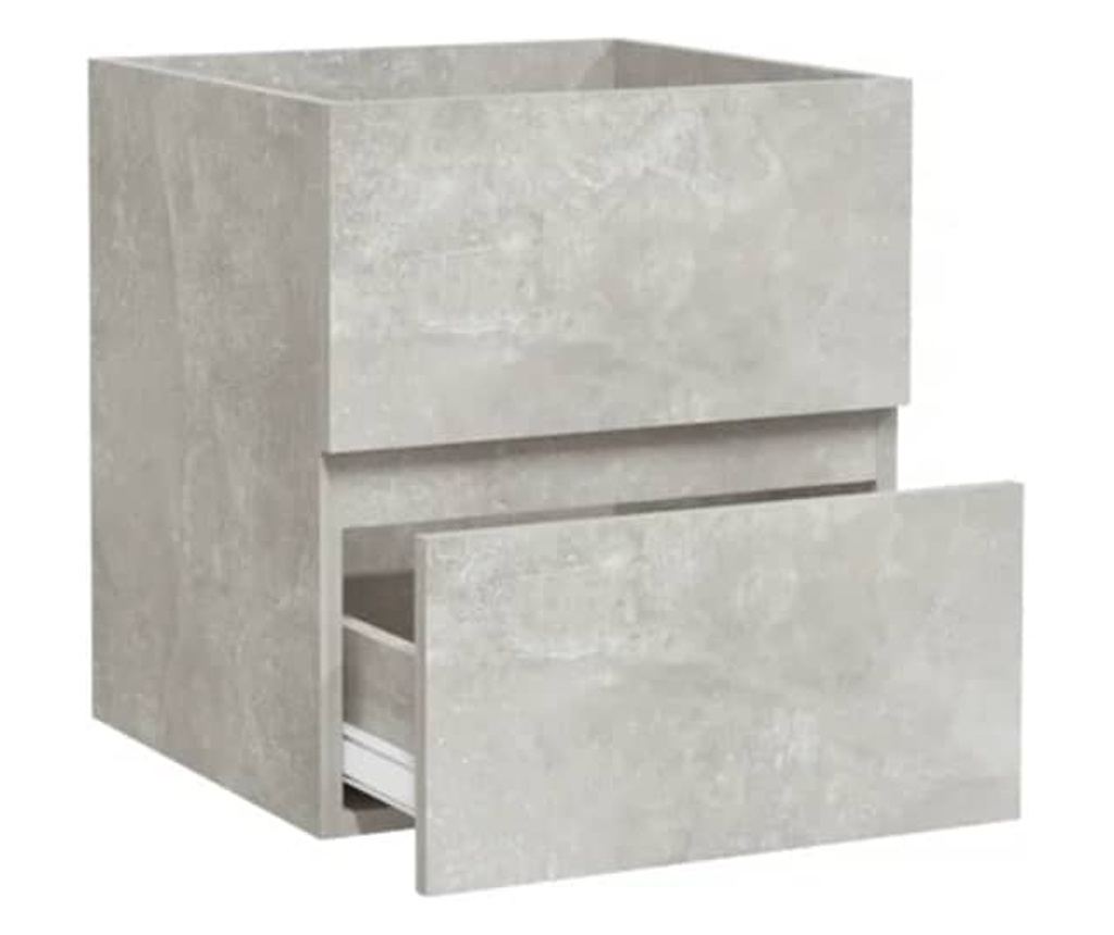 Fürdőszobaszekrény tükörrel, beton szürke, forgácslap - 5