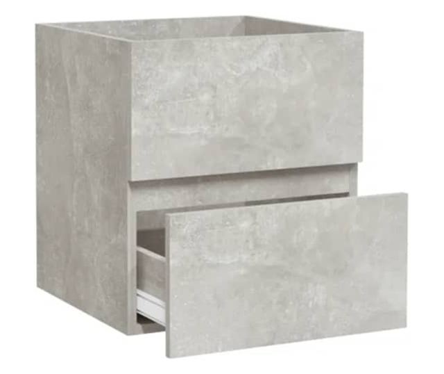 Ντουλάπι Μπάνιου με Καθρέφτη, Γκρι Μπετόν, από Επεξεργασμένο Ξύλο