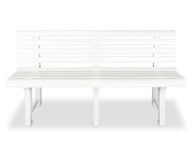 Vrtna klupa, bijela, 145,5 cm, plastika