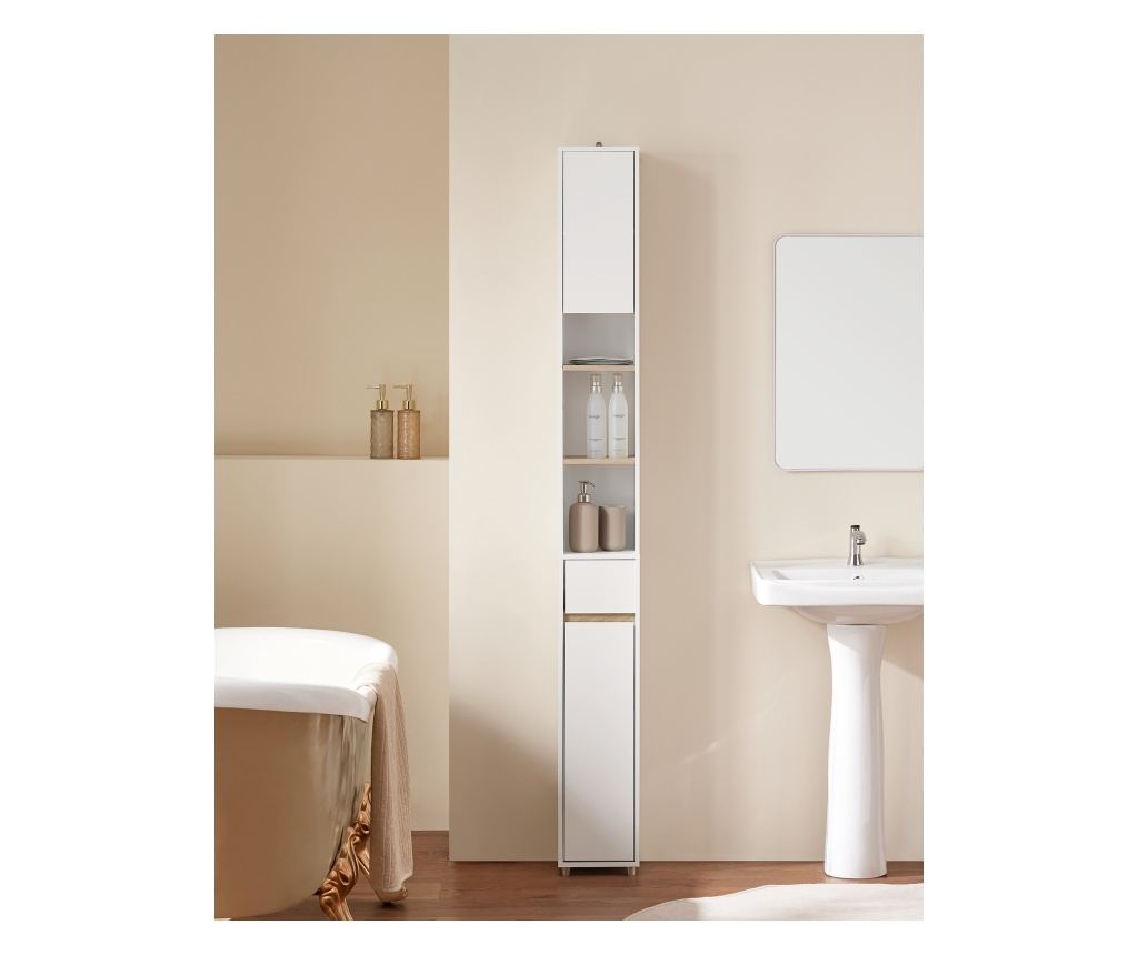 SoBuy, ψηλό ντουλάπι μπάνιου, ντουλάπι μπάνιου, έπιπλα μπάνιου en, BZR34-WN - 3