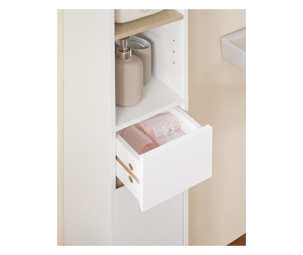 SoBuy, ψηλό ντουλάπι μπάνιου, ντουλάπι μπάνιου, έπιπλα μπάνιου en, BZR34-WN - 12