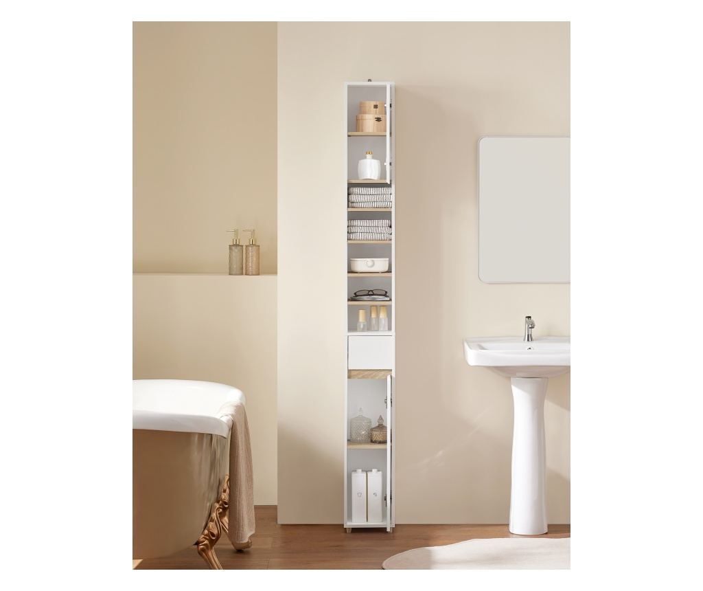 SoBuy, ψηλό ντουλάπι μπάνιου, ντουλάπι μπάνιου, έπιπλα μπάνιου en, BZR34-WN - 13