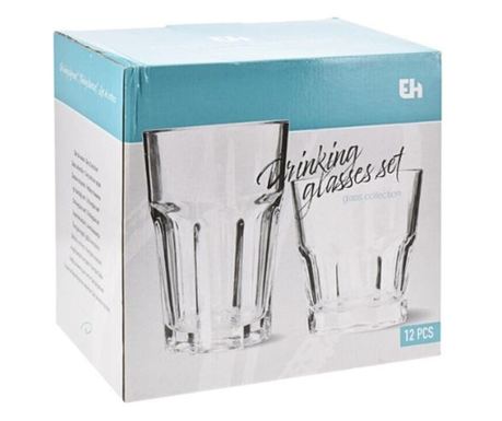 Set 12 kozarcev za različne pijače 250 & 360 ml