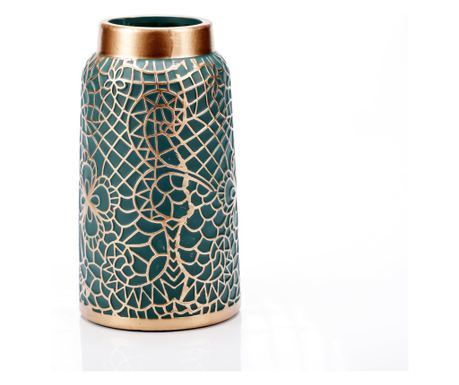Vaza decorativa, curves, verde, 22 cm 