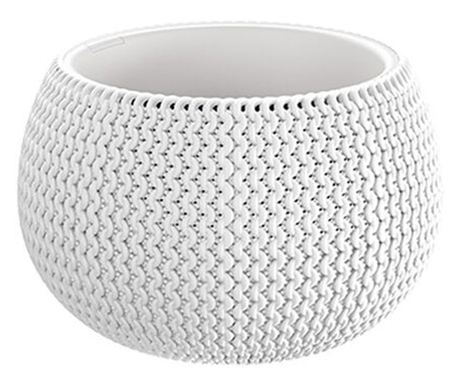 Doniczka dekoracyjna Prosperplast, Splofy, okrągła, biała, 23,9x16,1 cm