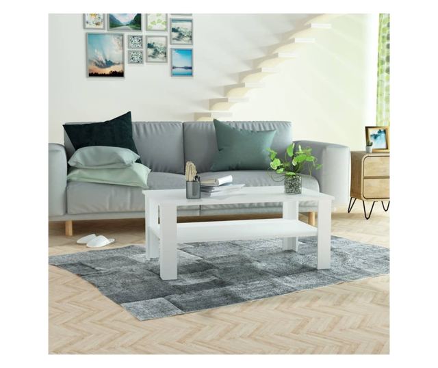 Stolić za kavu od iverice, 100 x 59 x 42 cm, bijeli