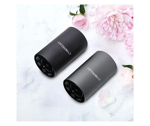 Дифузер за етерични масла CYBERDUST за автомобил, черен, технология за студен въздушен разпръскване, преносим, безшумен, безжиче