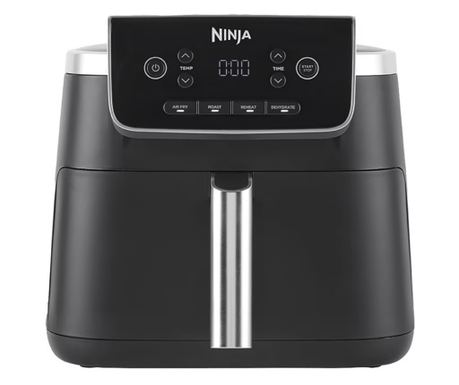 Фритюрник с горещ въздух Ninja AF140EU PRO, 1750W, 4.7 л, 40-240C, 4 програми, Таймер, AirCrisp, Незалепващо покритие, Черен
