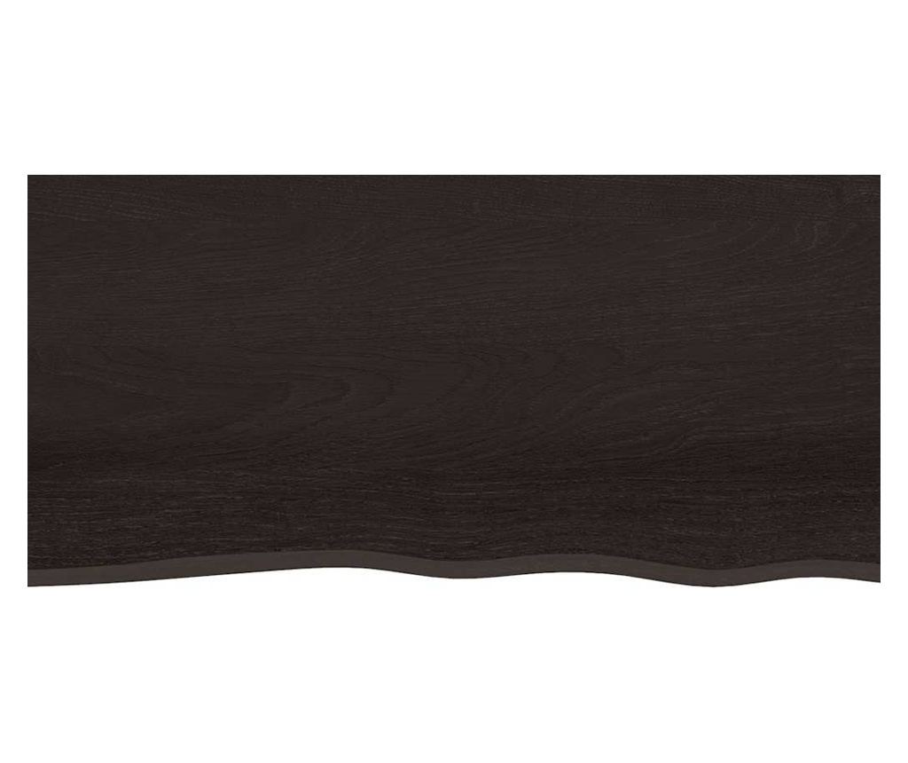 Sötétszürke Falipolc 120x30x4 cm Tömör Kezelt Tölgyfa - 4