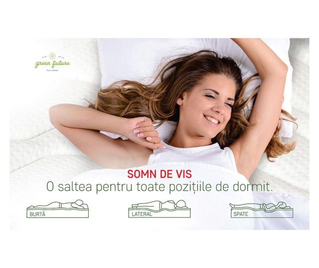 Saltea Green Future Arctic Gel Memory 14 + 5, 180x200 cm, H 21 cm, 7 zone de confort, Anatomica, Ortopedica