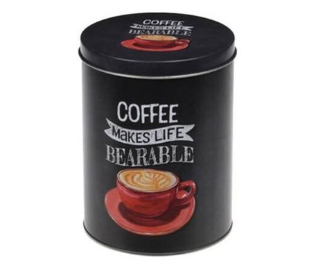 Recipent Cafea Retro Bearable, metal, 10 x 14 cm
