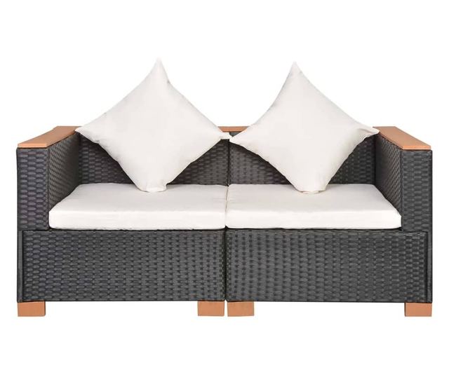 Vrtna garnitura, crna, poliratan