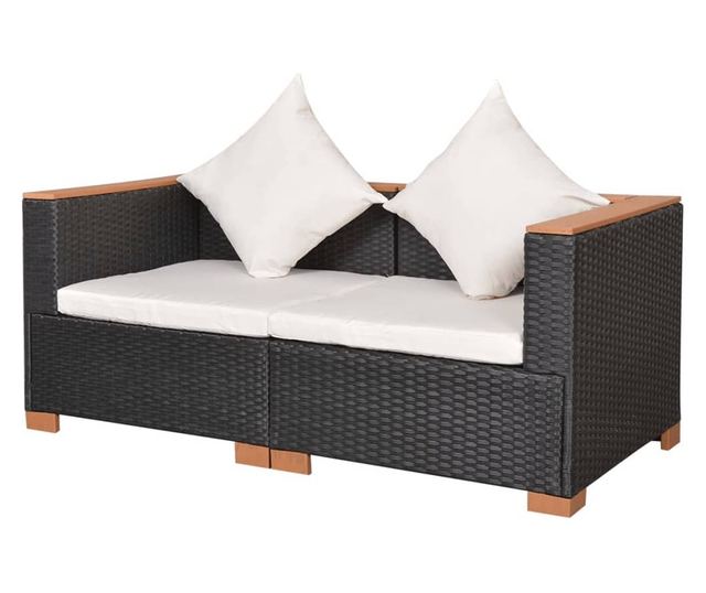 Vrtna garnitura, crna, poliratan