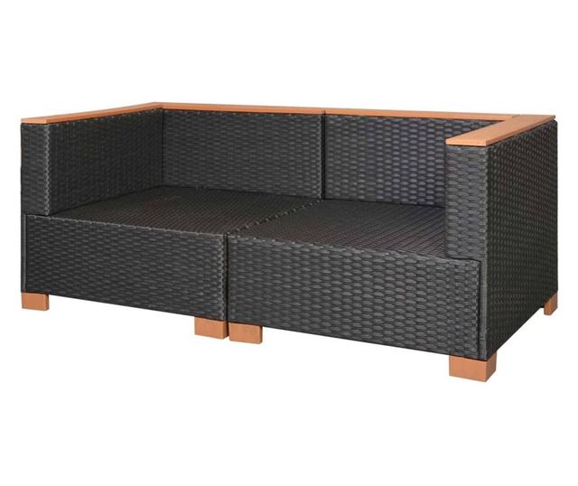 Vrtna garnitura, crna, poliratan