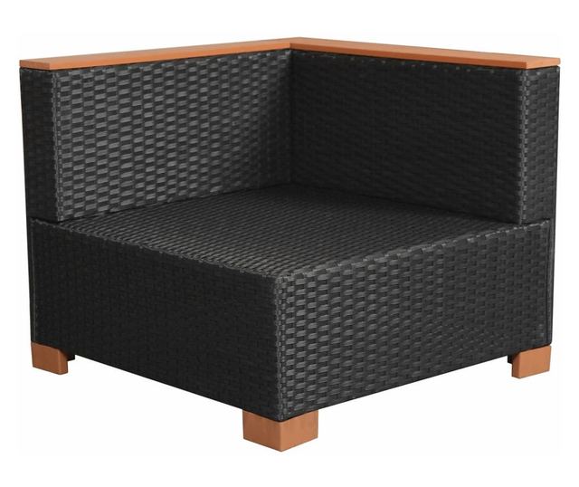 Vrtna garnitura, crna, poliratan