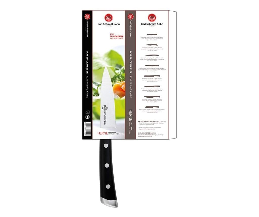 Нож за плодове CS Herne, Неръждаема стомана, 21 см, Черен - 2