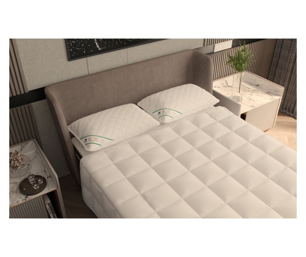 КОМПЛЕКТ 4 Somnart Хипоалергенни Лекарствени възглавници 50х70см, ХипоалергенниМед, ватирани, миещи се на 95 градуса, средна до - 2