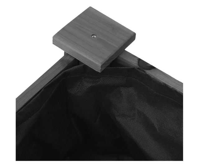 Žardinjera s oblogom, siva, 71x37x76 cm, masivno drvo jele