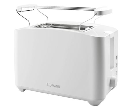 Тостер, Bomann, TA6065CBW, 2 филийки, 750 W, бял