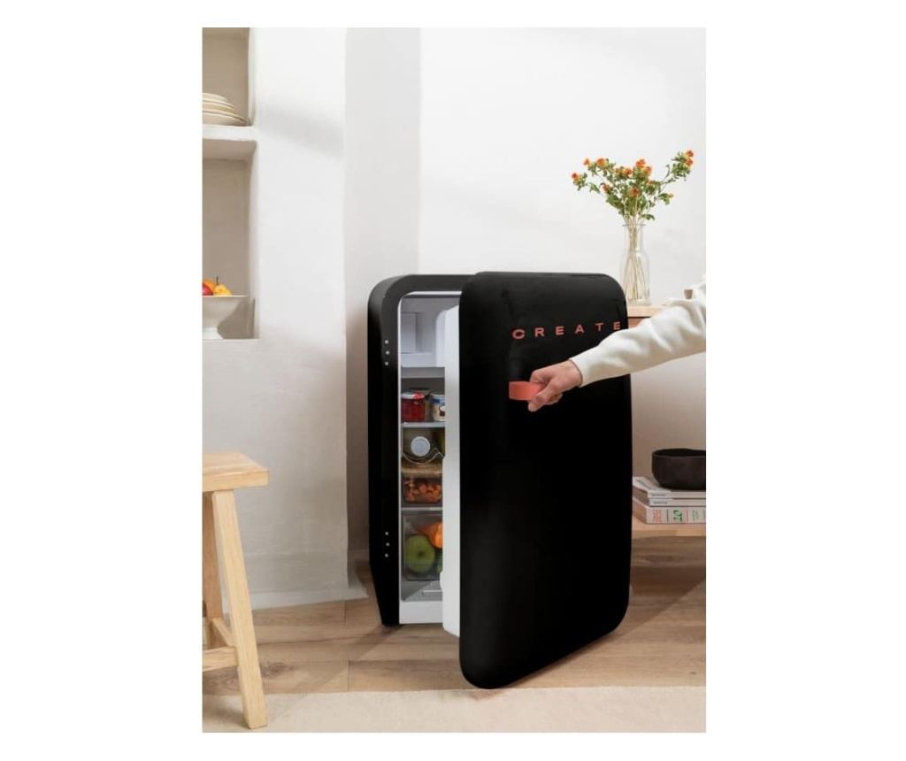 Mini frigider Retro, CREATE, 107 litri, negru/teracota - 3