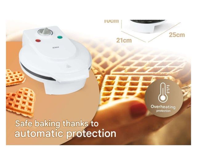 Уред за гофрети Bomann WA5018CB, бял