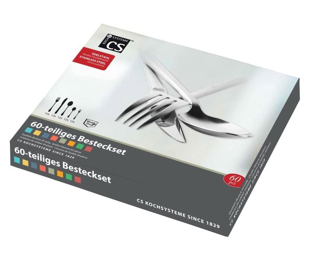 Set tacamuri 60 piese Carl Schmidt Sohn-Cloppenburg, otel inoxidabil, argintiu