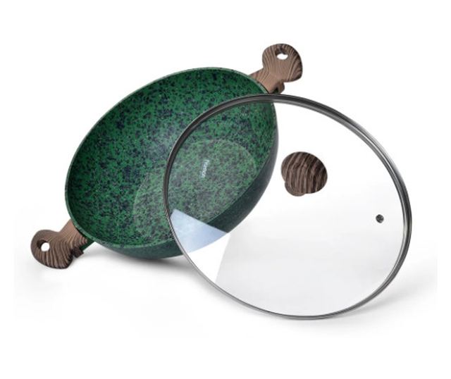 Tigaie wok Fissman-Μαλαχίτης, αλουμίνιο, 30x9 εκ., verde/maro