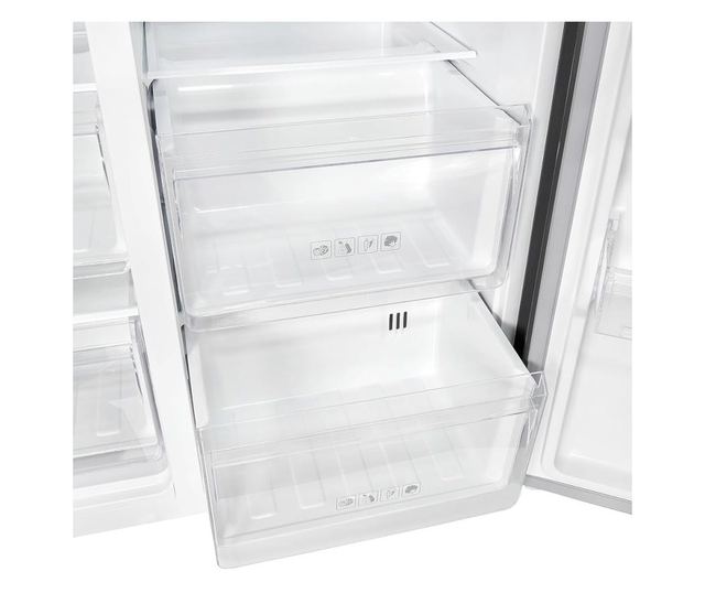 Frigider side by side, Exquisit, cu dispenser de apa, 513 litri, antracit