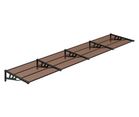 Nadstrešnica za vrata crna 396 x 90 cm od polikarbonata