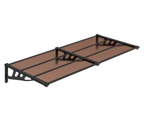 Nadstrešnica za vrata crna 199x90 cm polikarbonatna