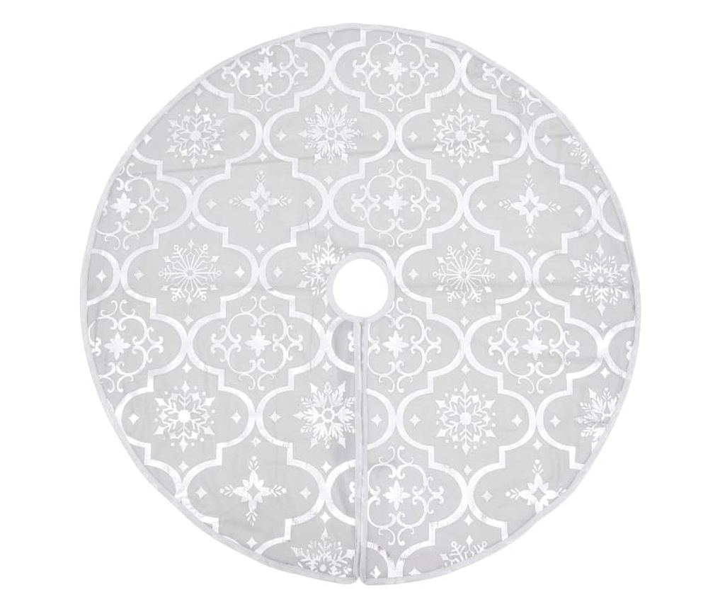 Božićna suknja za drvce s čarapom, bijela, 122 cm, tkanina - 2